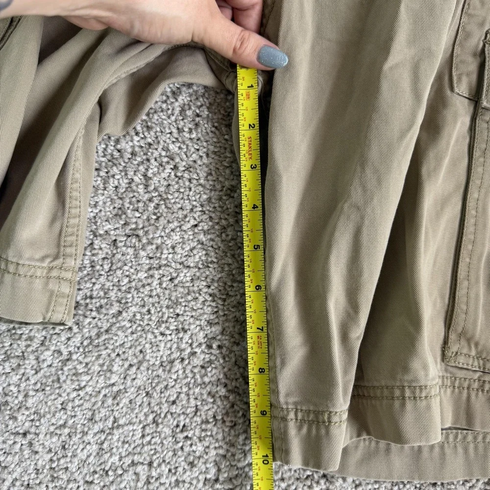 Y2K Levi's Cargo Shorts Mens 34 Beige Cotton Canvas Flat Front Workwear Casual